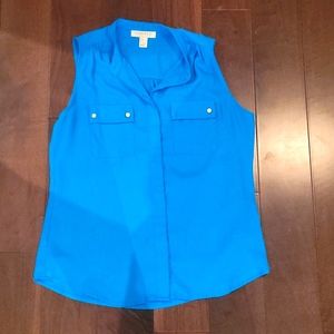 Bright blue sleeveless tank